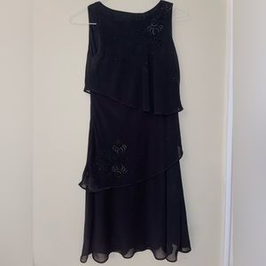Black ruffled formal dress